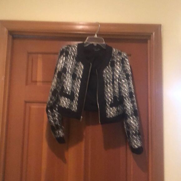 Aqua black and white tweed jacket - Picture 2 of 4